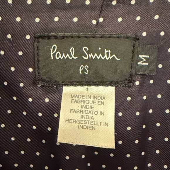 Paul Smith PS Black Lamb Leather Jacket Mens M Moto Zip Designer - Picture 3 of 11